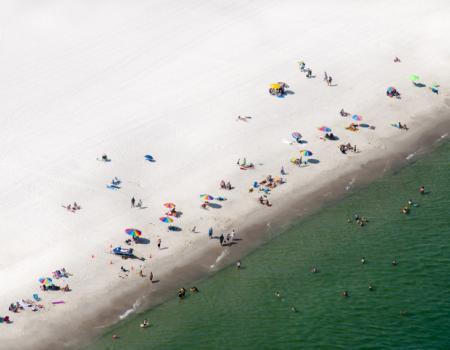 An aerial view of Gulf Shores beach