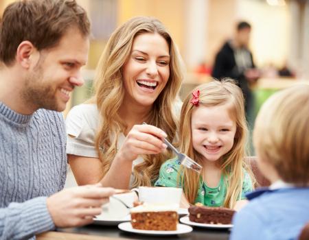 Family eating brunch together at Gulf Shores