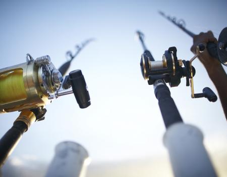 Fishing poles are ready for the Flora-Bama Fishing Rodeo