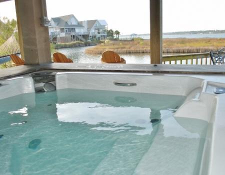 Hot tub at a Gulf Shores vacation home