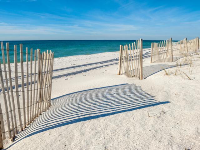 A walkway onto the beach in Gulf Shores, Alabama